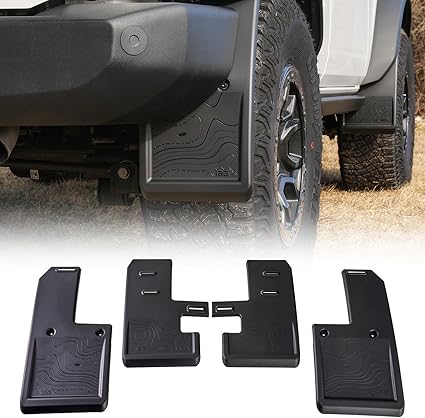 IAG Trail Shield Adjustable Mud Flaps for Ford Bronco 2021+ 2/4 Door (Not Raptor or Sport), Front & Rear Set