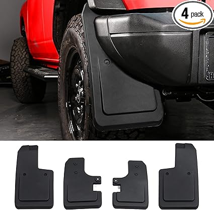 Mabett Mud Flaps for Ford Bronco Accessories 2021 2022 2023 2024 2025 2/4-Door No Punching Required Front and Rear (No Logo)