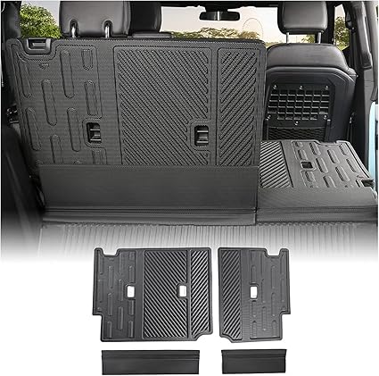 Mabett Rear Seat Back Cover Backrest Protector for Ford Bronco Accessories 2025 2021-2024 with Dog Seat Liner fit Bronco 4-Door 4 Pieces-with Folding Lip (NOT for 2-Door or Bronco Sport)